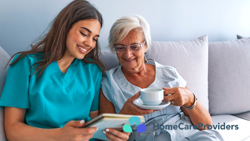 Care coordinator meeting with a family at home
